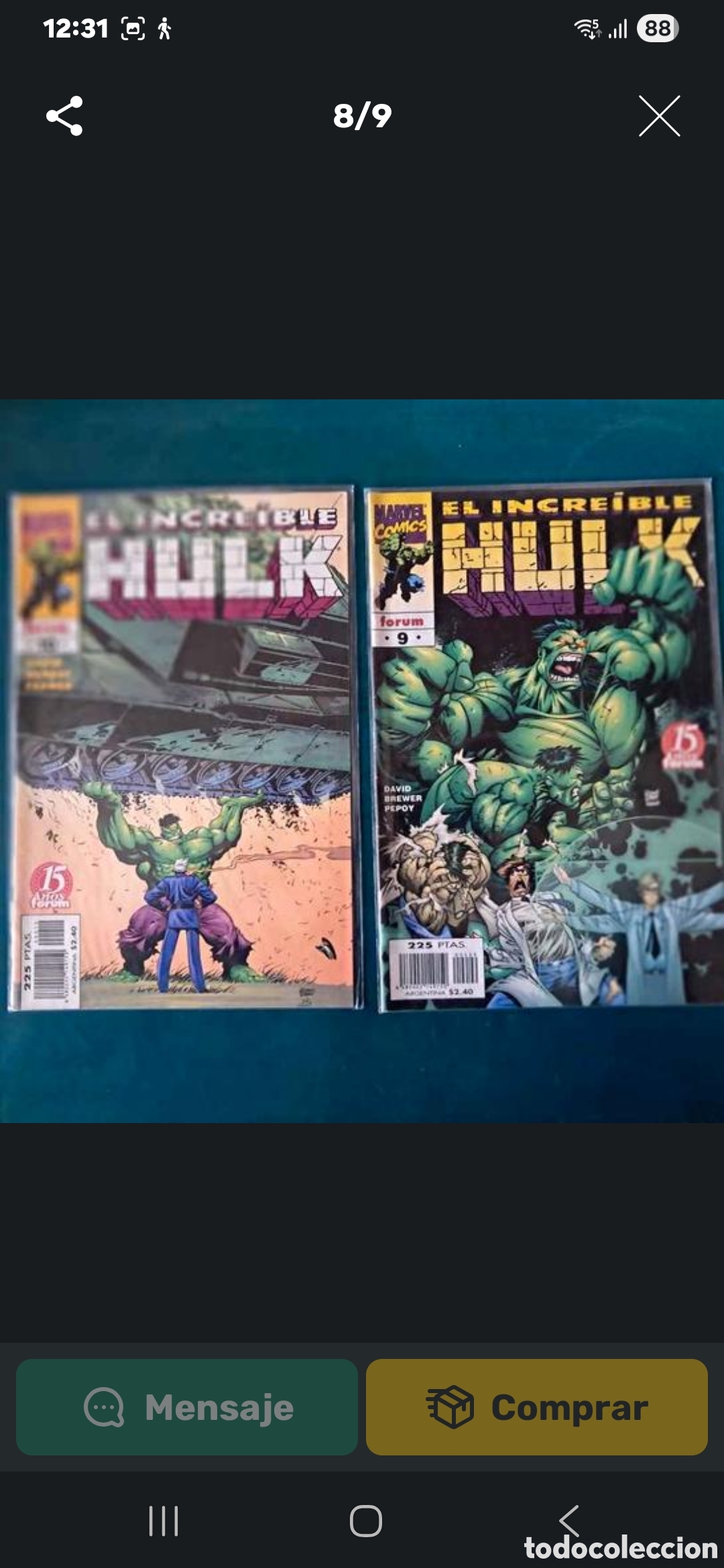 C&oacute;mics: LOTE 50 C&Oacute;MICS INCRE&Iacute;BLE HULK - Foto 1