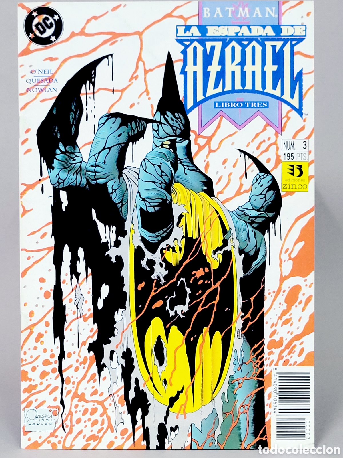 C&oacute;mics: C&Oacute;MIC EXCELENTE BATMAN LA ESPADA DE AZRAEL 3 LIBRO TRES DC EDICIONES ZINCO GRAPA - Foto 1