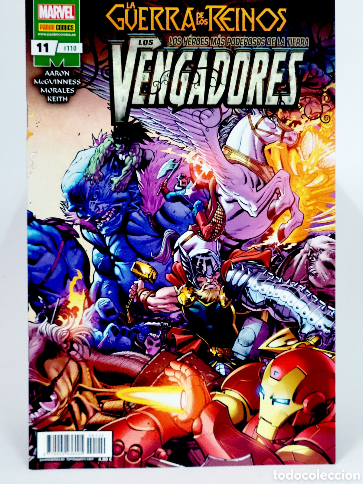 C&oacute;mics: C&Oacute;MIC DE KIOSCO LA GUERRA DE LOS REINOS LOS VENGADORES 110 PANINI 11 MARVEL GRAPA
