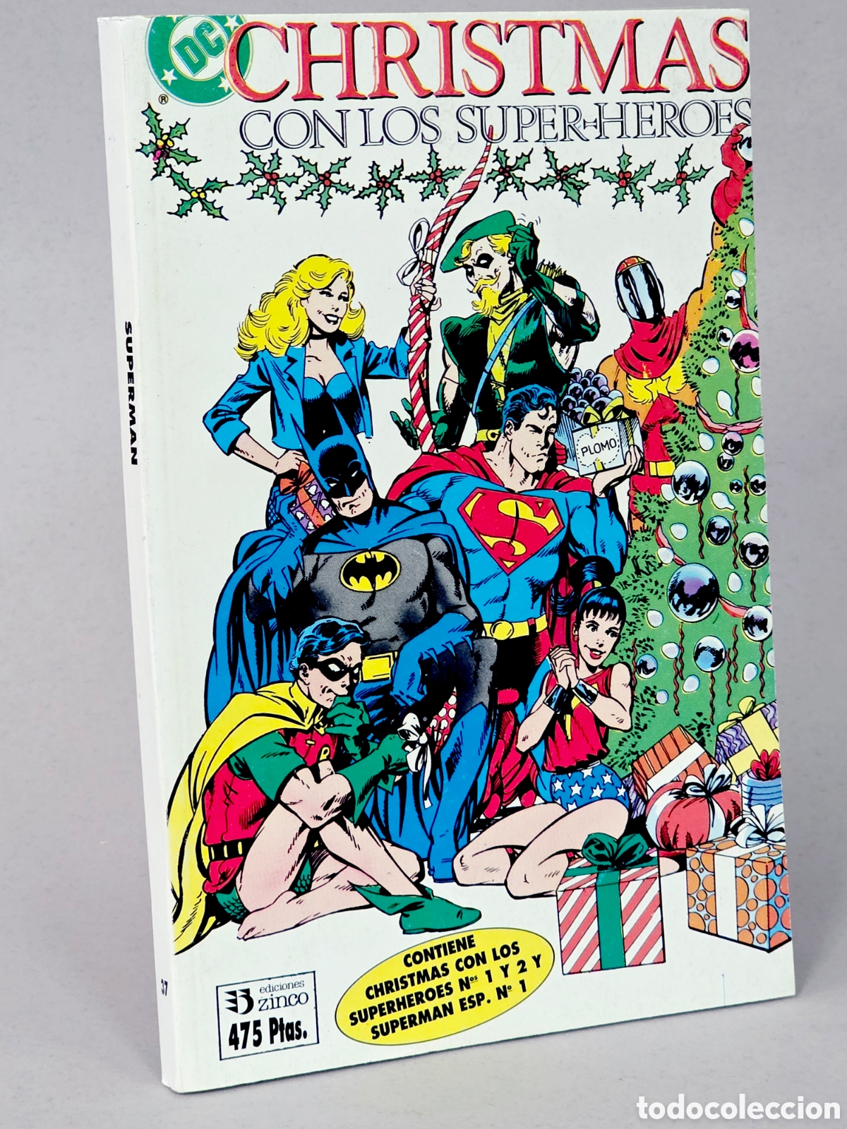 Comics: C&Oacute;MIC CHRISTMAS CON LOS SUPERH&Eacute;ROES 1 y 2 SUPERMAN 37 RETAPADO ZINCO DC EXCELENTE ESTADO