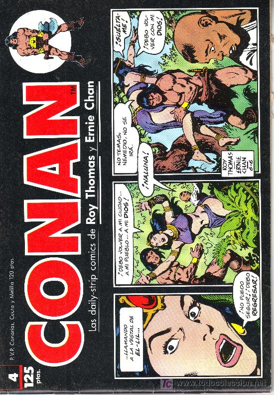 C&oacute;mics: conan n&ordm; 4.los daily-strip comics de roy thomas y  ernie chan - Foto 1