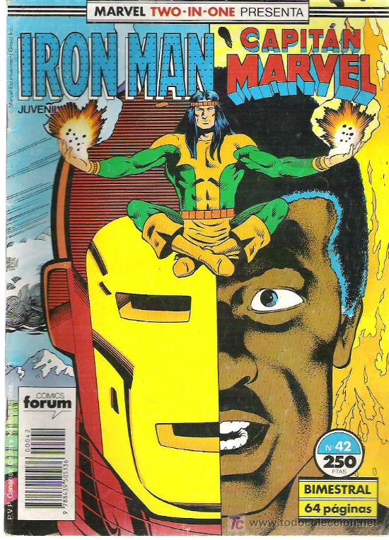 C&oacute;mics: MARVEL TWO IN ONE -IRON MAN / CAPITAN MARVEL N&ordm; 42 1989 - Foto 1