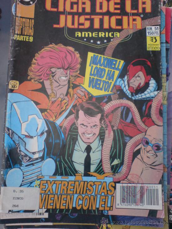C&oacute;mics: LIGA DE LA JUSTICIA 51 DC COMICS ZINCO - Foto 1