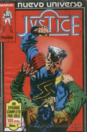 C&oacute;mics: JUSTICE - 1&ordf; EDICION FORUM NUMERO 7 NUEVO UNIVERSO MARVEL - Foto 1