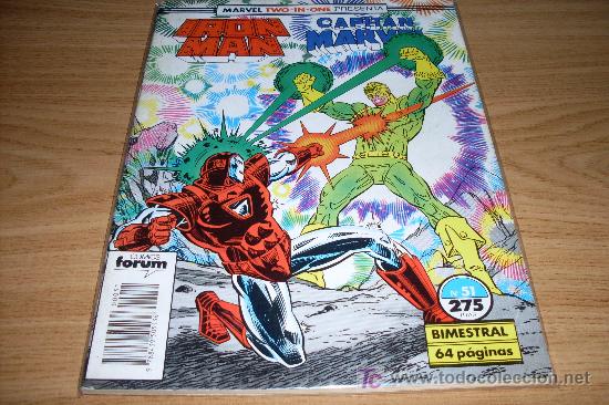 C&oacute;mics: FORUM EL HOMBRE DE HIERRO Y CAPITAN MARVEL BUEN ESTADO - Foto 1
