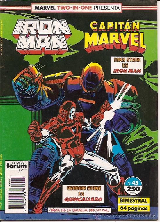 C&oacute;mics: MARVEL TWO-IN-ONE : IRON MAN  CAPITAN MARVEL N&ordm; 45 EDICIONES FORUM - Foto 1