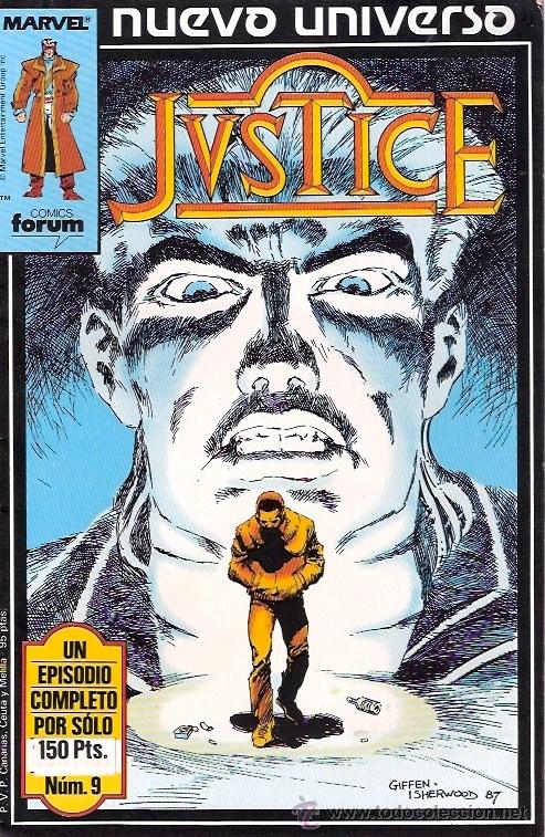 C&oacute;mics: TEBEOS Y COMICS - MARVEL FORUM - JUSTICE - NUMERO 9 NUEVO UNIVERSO - 1987 - Foto 1