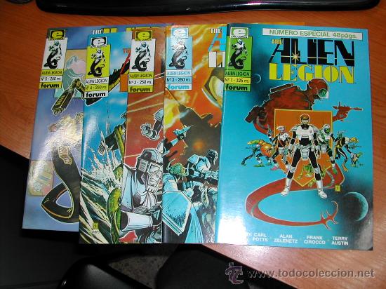 C&oacute;mics: C4850.  THE ALIEN LEGION. LOTE 5 COMICS, N&ordm; 1 AL 5. 1991. EPIC COMICS