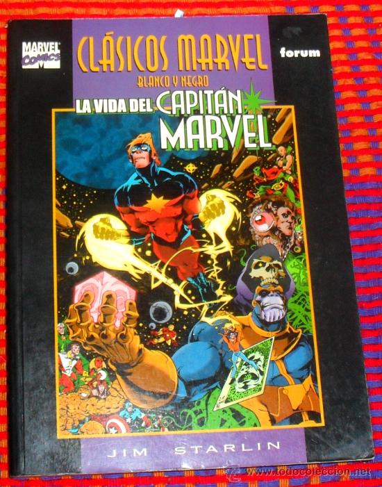 C&oacute;mics: LA VIDA DEL CAPITAN MARVEL. CLASICOS MARVEL BLANCO Y NEGRO. TOMO. MARVEL COMICS. FORUM. - Foto 1
