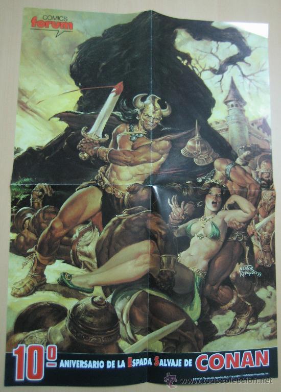 C&oacute;mics: P&Oacute;STER LA ESPADA SALAVAJE DE CONAN - 10 ANIVERSARIO - Foto 1