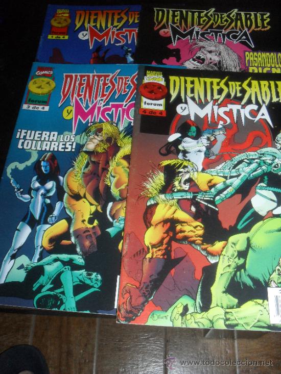 C&oacute;mics: DIENTES DE SABLE Y MISTICA. COLECCI&Oacute;N COMPLETA. 4 NUMEROS. MARVEL COMICS. FORUM. - Foto 1
