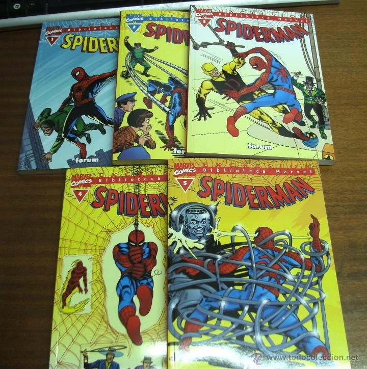 C&oacute;mics: BIBLIOTECA MARVEL SPIDERMAN / LOTE 5 PRIMEROS N&Uacute;MEROS / FORUM - Foto 1
