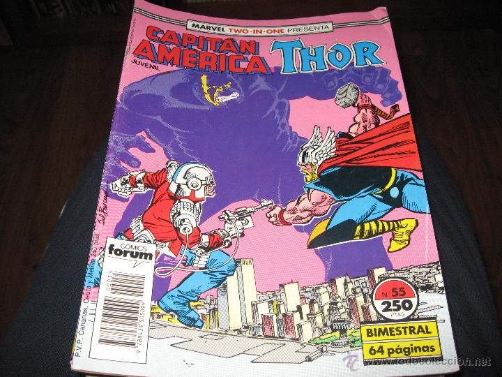 C&oacute;mics: CAPIT&Aacute;N AM&Eacute;RICA / THOR - FORUM - N&Uacute;MERO 55 - MARVEL TWO IN ONE - Foto 1