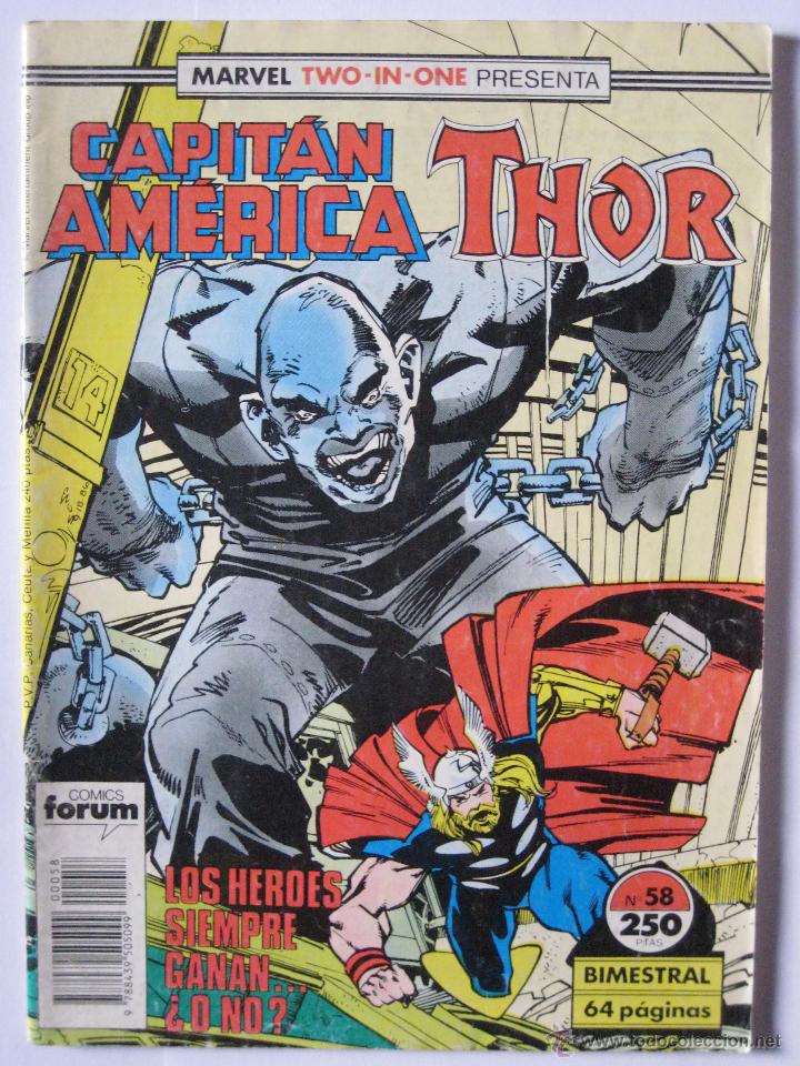 C&oacute;mics: CAPITAN AMERICA & THOR N&ordm; 58. MARVEL TWO-IN-ONE. FORUM - Foto 1