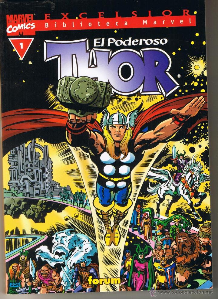 C&oacute;mics: BIBLIOTECA MARVEL. EXCELSIOR. THOR EL PODEROSO. NUMERO 1. (TAMA&Ntilde;O TACO). FORUM - Foto 1