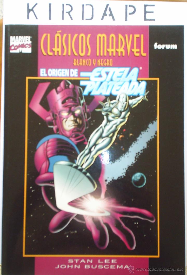 C&oacute;mics: cl&aacute;sicos marvel blanco y negro el origen de estela plateada - Foto 1