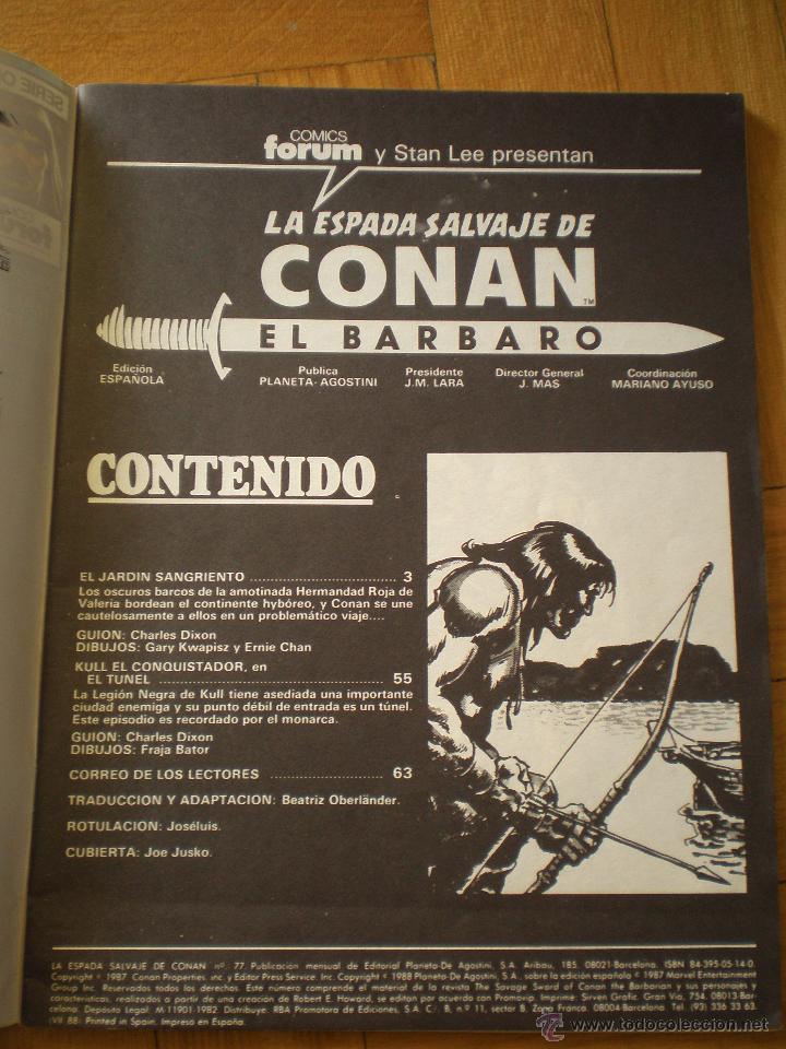 C&oacute;mics: LA ESPADA SALVAJE DE CONAN. N&deg; 77. FORUM SERIE ORO - Foto 3