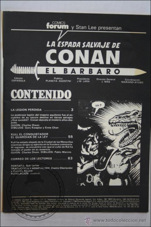 C&oacute;mics: C&oacute;mic Conan. El B&aacute;rbaro - N&ordm; 75. La Legi&oacute;n Perdida - Ed. Forum Comics - Foto 2
