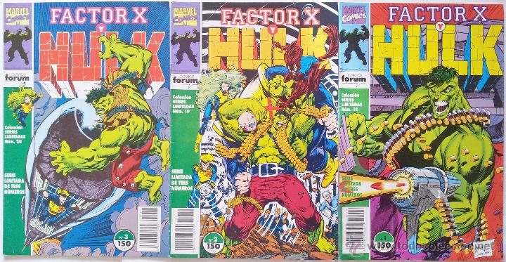 Comics: FACTOR X Y HULK, COLECCI&Oacute;N SERIES LIMITADAS DE 3 N&ordm;s. 18 - 19 - 20, MARVEL - FORUM 1992 - 1993