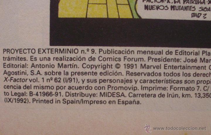 C&oacute;mics: Proyecto Exterminio, n&uacute;mero 9 de 9, Golpe Final, Planeta DeAgostini, Forum, Marvel, Factor X, 1992 - Foto 10