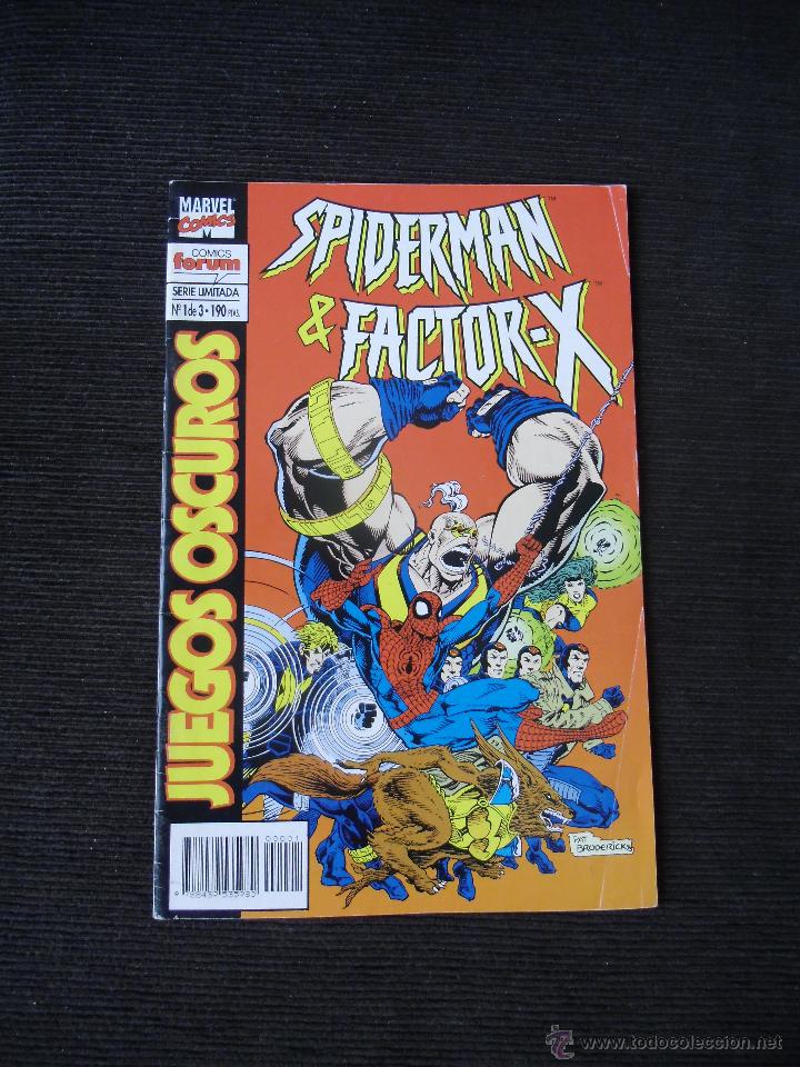 C&oacute;mics: COMIC MARVEL FORUM: SPIDERMAN & FACTOR X NUMERO 1 DE 3 (JUEGOS OSCUROS) - Foto 1