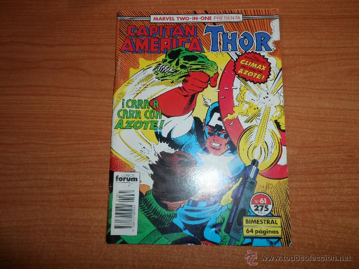 C&oacute;mics: MARVEL TWO - IN - ONE : CAPITAN AMERICA  Y THOR N&ordm; 61  EDICIONES FORUM - Foto 1