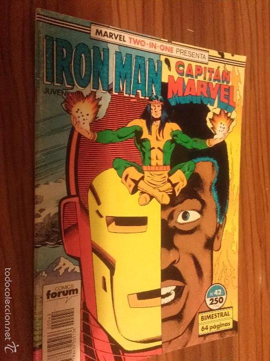 C&oacute;mics: IRON MAN / CAPIT&Aacute;N MARVEL MARVEL TWO IN ONE 42. GRAPA. BUEN ESTADO - Foto 1
