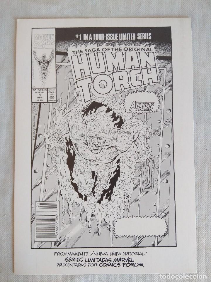 C&oacute;mics: LAMINA/PORTADA COMIC ANTORCHA HUMANA/FORUM-MARVEL. - Foto 1