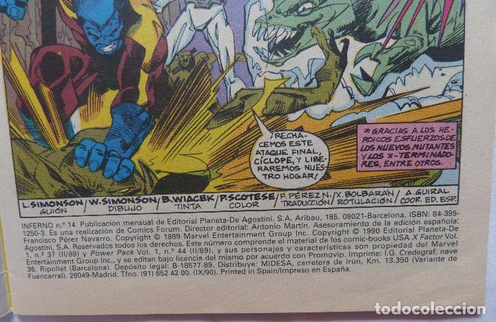 C&oacute;mics: Comic Factor X-INFERNO,1988,Marvel,Stan Lee ,Numero 14,Comics Forum - Foto 2