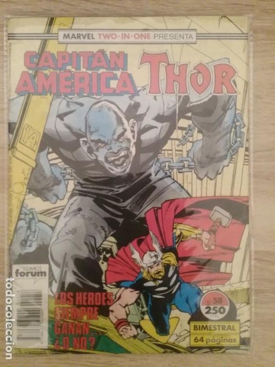 C&oacute;mics: CAPIT&Aacute;N AMERICA THOR 58 PRIMERA EDICI&Oacute;N TWO IN ONE# - Foto 1