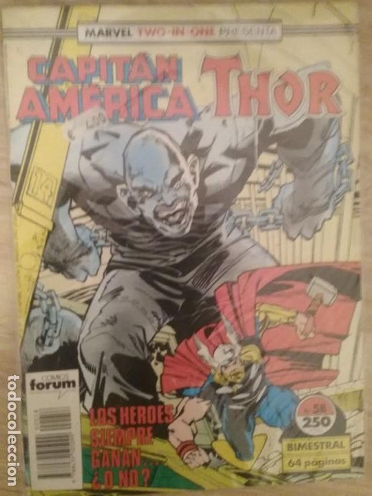 C&oacute;mics: CAPIT&Aacute;N AMERICA THOR 58 PRIMERA EDICI&Oacute;N TWO IN ONE# - Foto 1