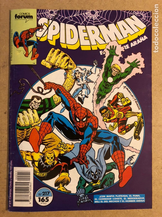 C&oacute;mics: SPIDERMAN N&deg; 217 (COMICS FORUM, 1990). CON MARTA PLATEADA, EL PUMA, EL CORREDOR COHETE - Foto 1