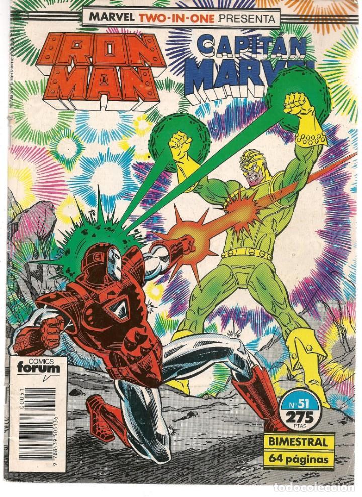 C&oacute;mics: TWO IN ONE. N&ordm; 51. IRAN MAN - CAPIT&Aacute;N MARVEL.  FORUM. (ST/B2.1) - Foto 1