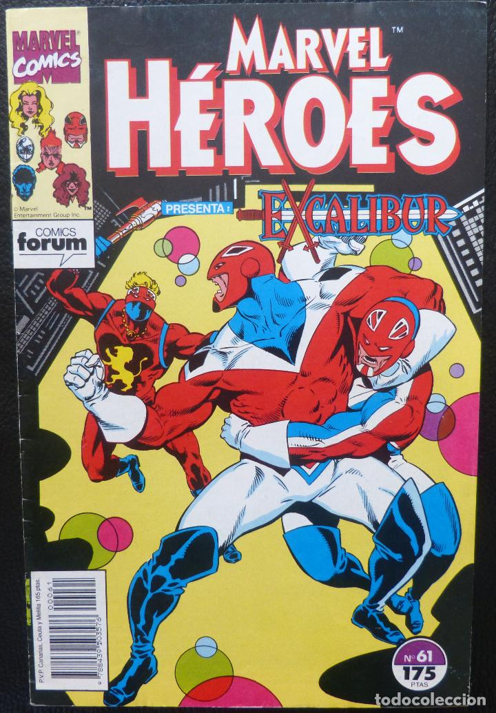 C&oacute;mics: Comic Marvel heroes,Numero 61,A&ntilde;o 1992,Presenta Excalibur - Foto 1