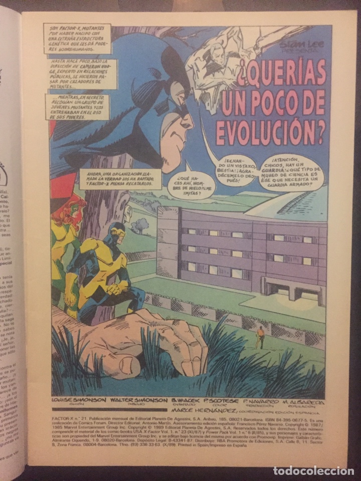 C&oacute;mics: FACTOR X VOL.1 N.21 QUER&Iacute;AS UN POCO DE EVOLUCI&Oacute;N . ( 1988/1995 ). - Foto 3