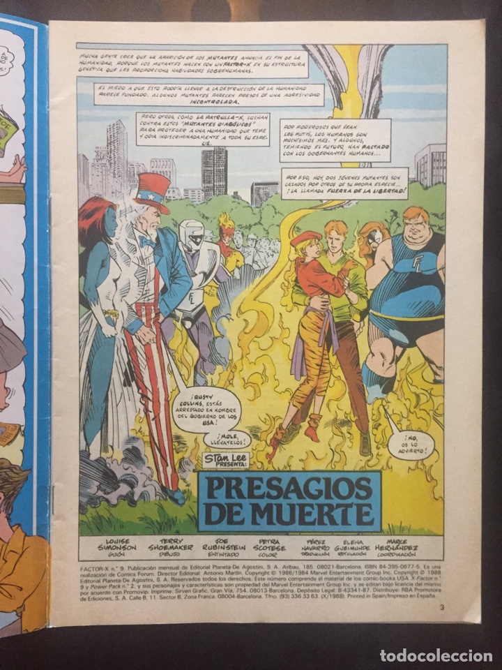 C&oacute;mics: FACTOR X VOL.1 N.9 PRESAGIOS DE MUERTE ( 1988/1995 ) - Foto 3