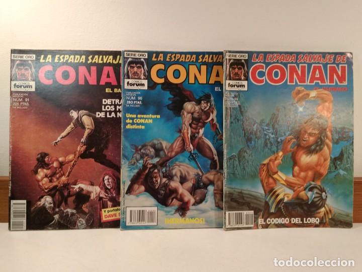 C&oacute;mics: LA ESPADA SALVAJE DE CONAN EL BARBARO. COMICS FORUM. COMPRENDE LOS N&Uacute;MEROS 91-96-99 - Foto 1