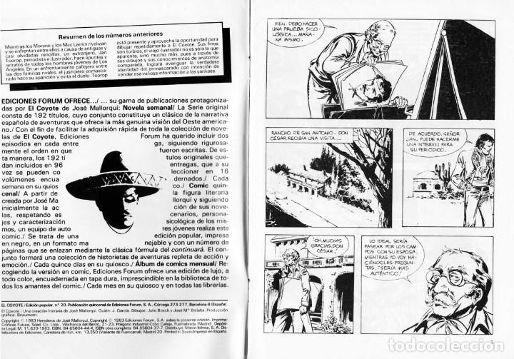 C&oacute;mics: EL COYOTE. N&ordm;. 20. COMICS FORUM. ORIGINAL - Foto 3