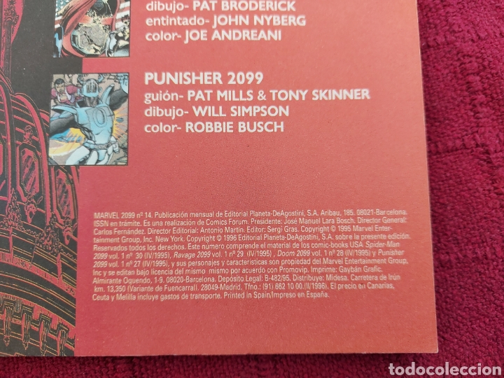 C&oacute;mics: SPIDERMAN MARVEL 2099 NUMERO 14 &Uacute;LTIMO NUMERO - Foto 8
