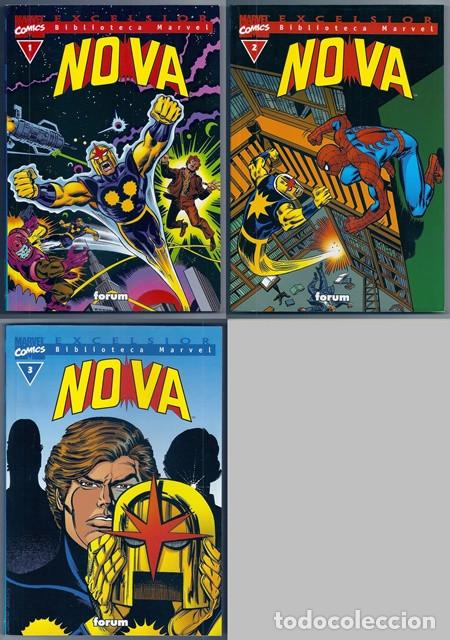 C&oacute;mics: Nova, 1-3 (Marv Wolfman, John Buscema...) / Biblioteca Marvel - Forum, 2001 | COMPLETA - Foto 1