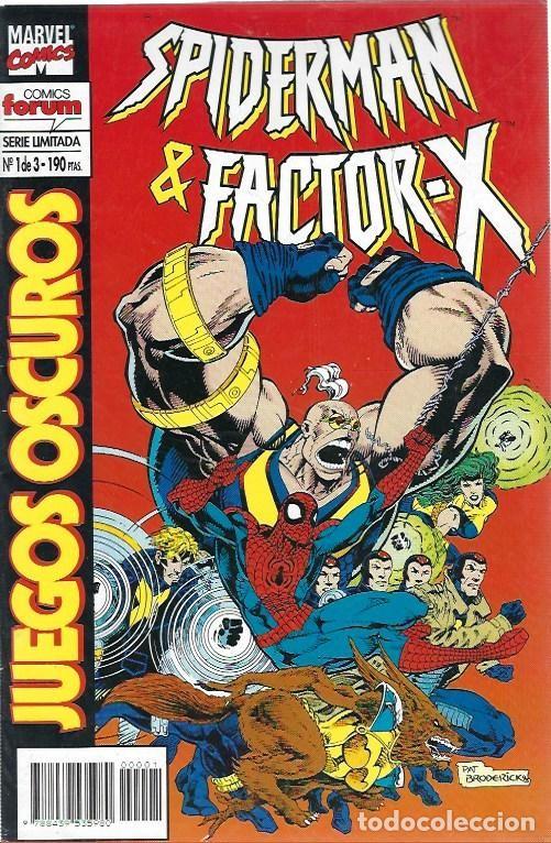 C&oacute;mics: spiderman y factor x , juegos oscuros, miniserie completa de 3 n&uacute;meros, completa - Foto 1