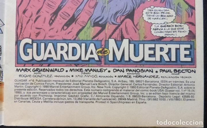 C&oacute;mics: Comic Quasar,viaje al misterio,Marvel,Comics,Forum,Numero 6,1993. - Foto 3