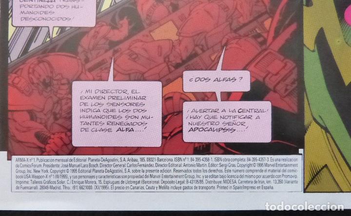 C&oacute;mics: Comic ARMA X,N&ordm; 1-X-Men,Marvel comics,Forum ,1995 - Foto 3