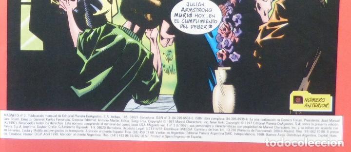 C&oacute;mics: Comic MAGNETO,Numero 3 de 4,Marvel Comics,Forum,1998,Planeta - Foto 5