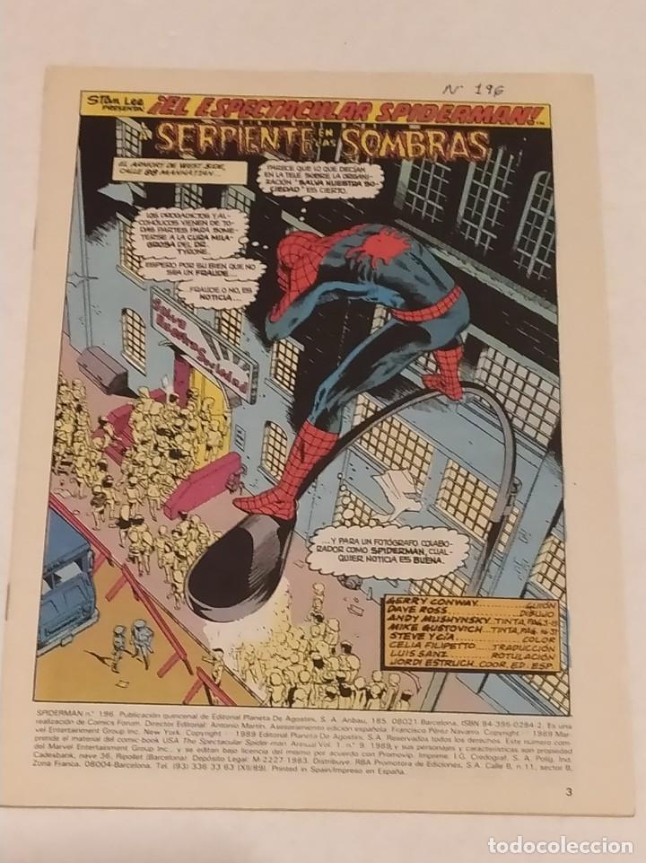 C&oacute;mics: SPIDERMAN N&ordm; 196 SIN PORTADA - COMICS FORUM - MARVEL A&Ntilde;O 1983 - Foto 1
