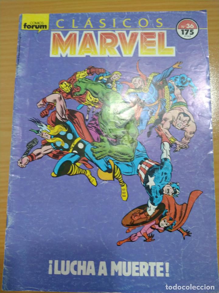 Fumetti: CLASICOS MARVEL N&ordm; 36 FORUM VENGADORES CONTRA DEFENSORES LUCHA A MUERTE