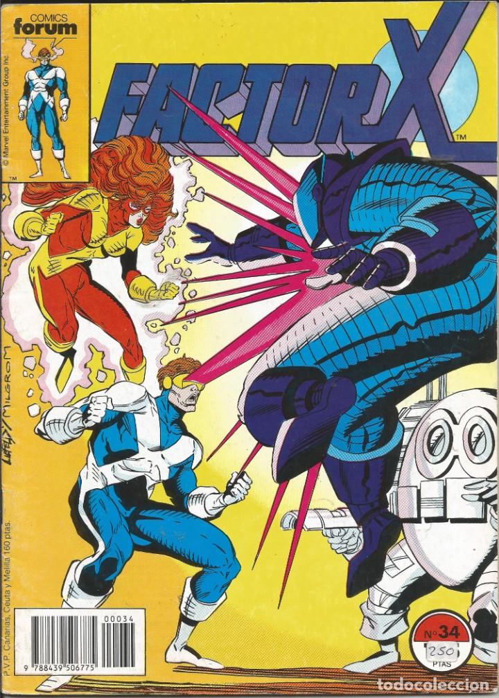 C&oacute;mics: FORUM - FACTOR X N&ordm; 34 A&ntilde;o 1989 Buen estado - Foto 1