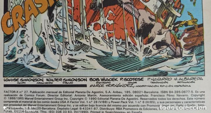 C&oacute;mics: FACTOR X - 3 EJEMPLARES N&ordm;27 28 Y 30 - FORUM 1990. - Foto 6
