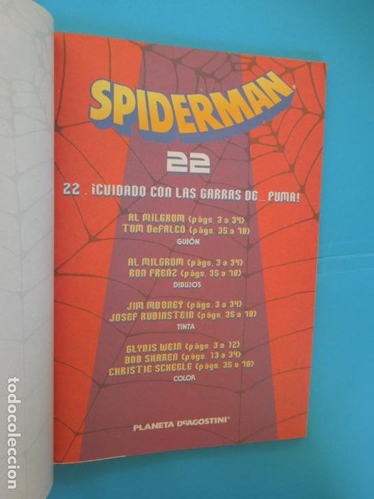 C&oacute;mics: SPIDERMAN N&ordm; 22- CUIDADO CON LAS GARRAS DE PUMA - MARVEL COMICS - PLANETA -2002 - Foto 2