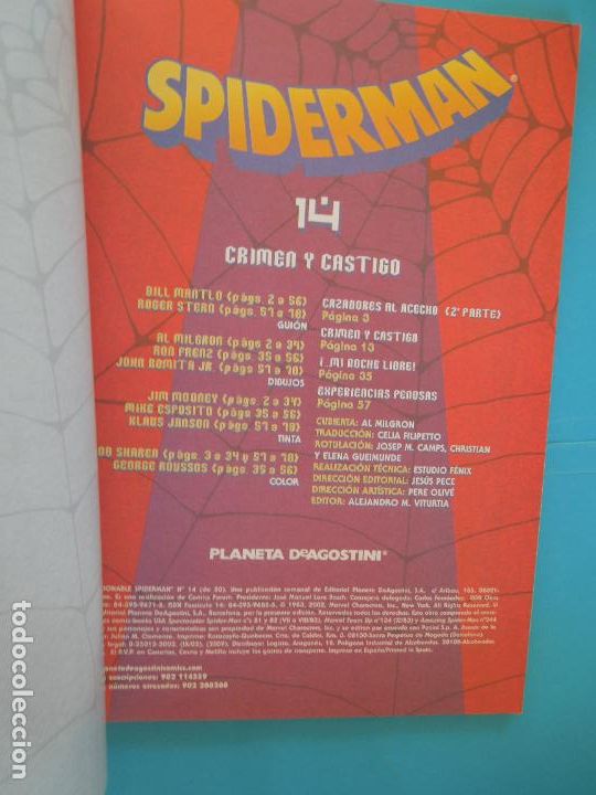 C&oacute;mics: SPIDERMAN N&ordm; 14-CRIMEN Y CASTIGO - MARVEL COMICS - PLANETA -2002 - Foto 2